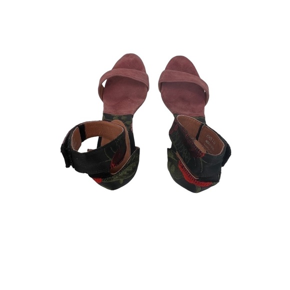 Anthropologie Jeffrey Campbell Pink Floral Block Heeled Sandals Size 7.5 Women’s - Picture 5 of 9